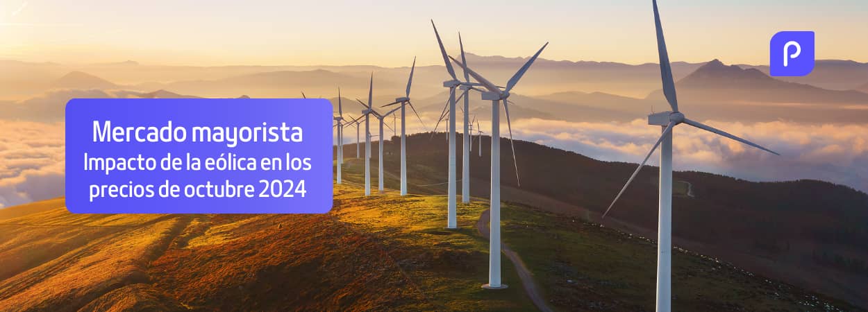 La energía eólica reduce precios de la electricidad en el mercado mayorista en octubre 2024