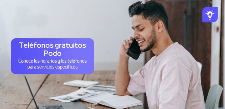 Teléfonos gratuitos de Podo para clientes y contrataciones