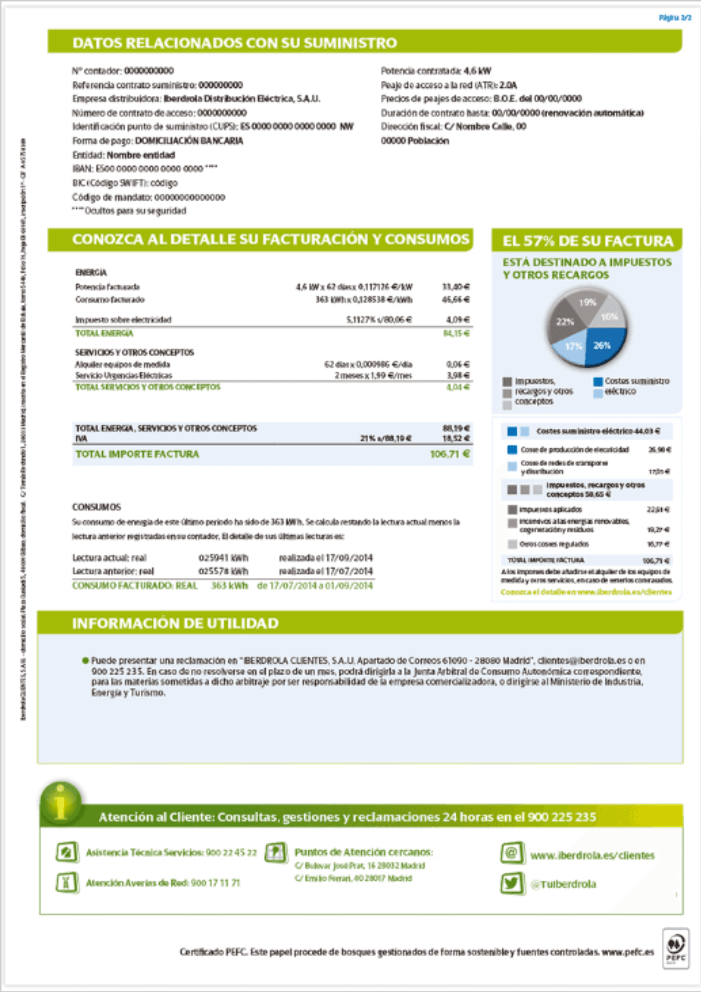 Segunda página factura Iberdrola