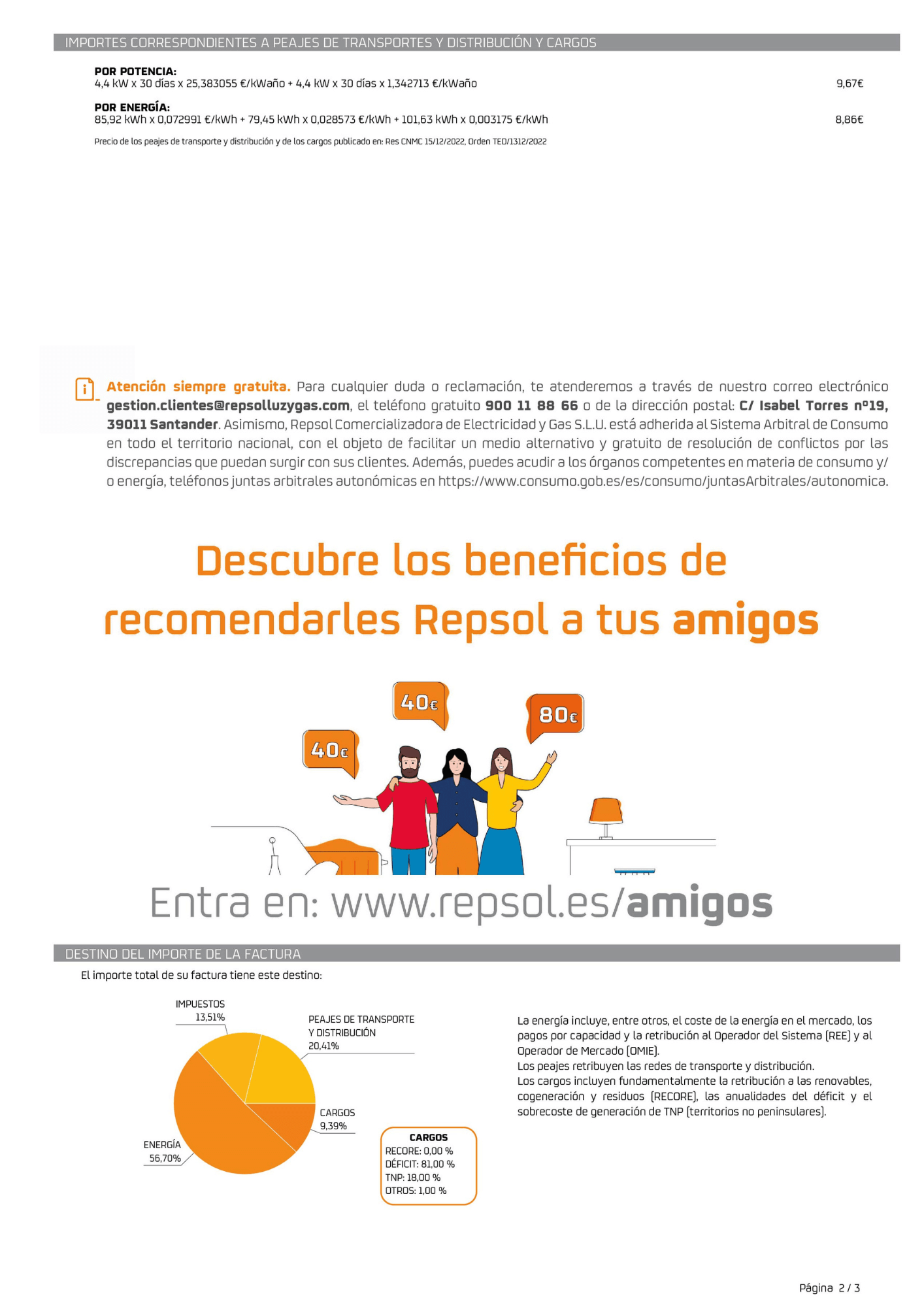 Segunda página factura Repsol