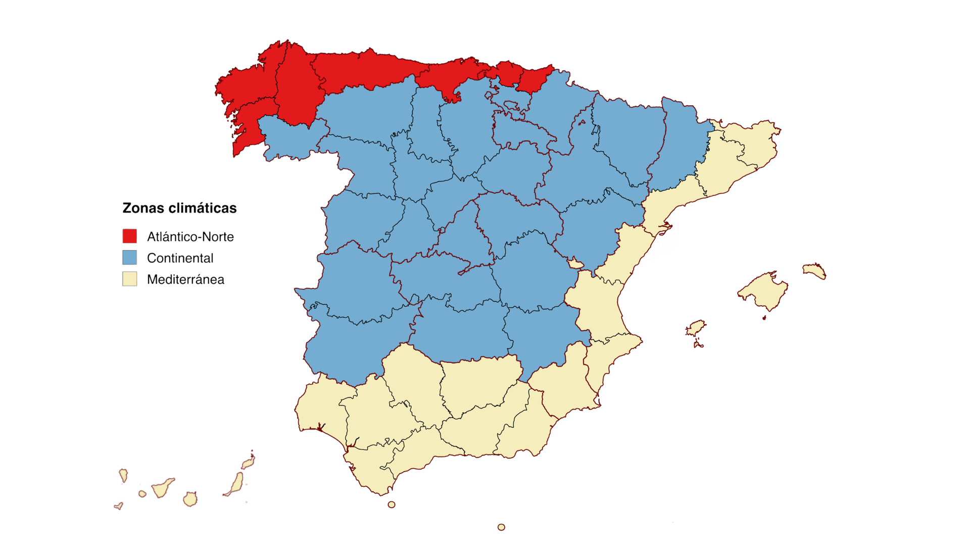 Mapa de consumo de gas en España por zonas